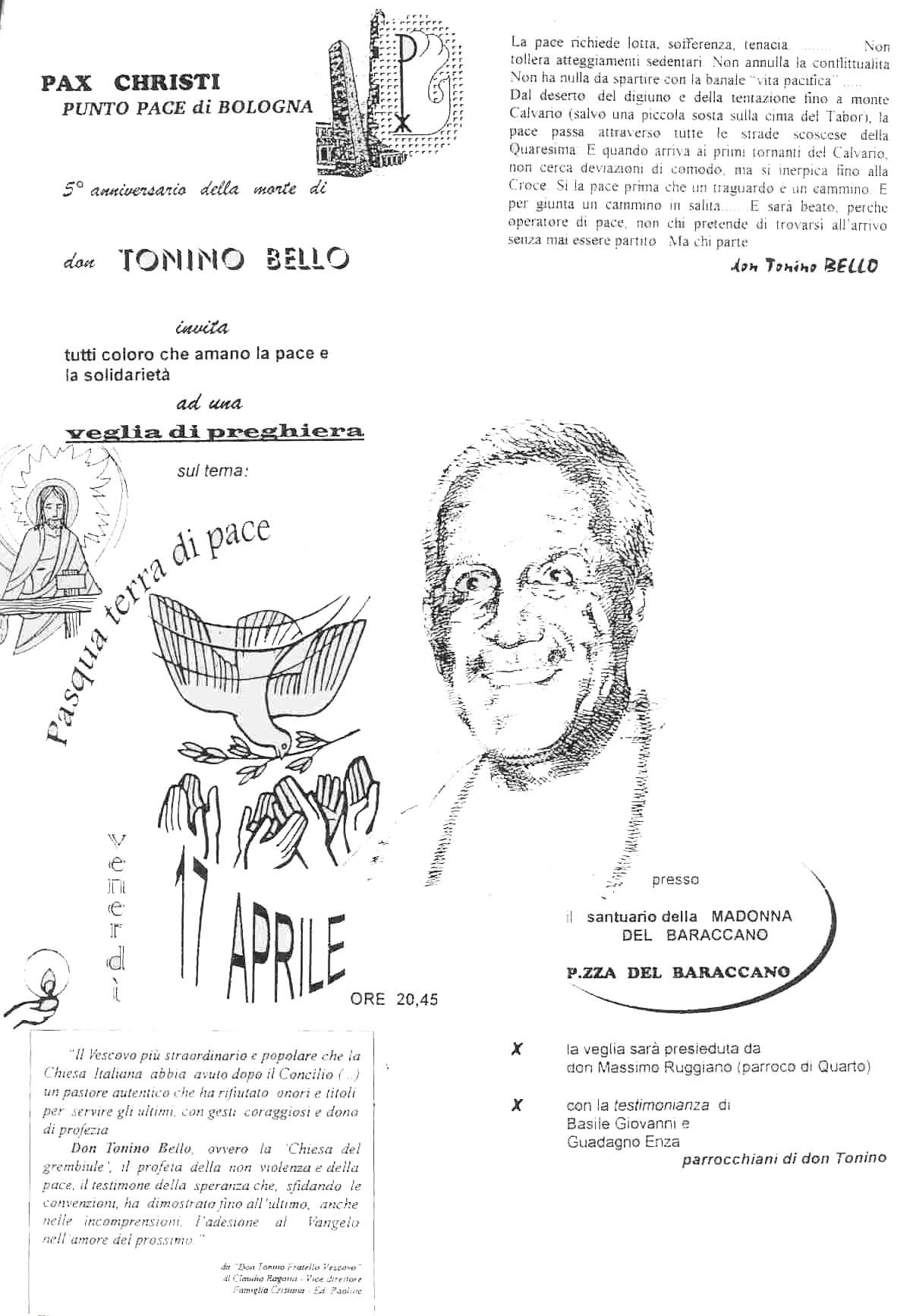 17 aprile 1998: 5° anniversario della morte di don Tonino Bello
