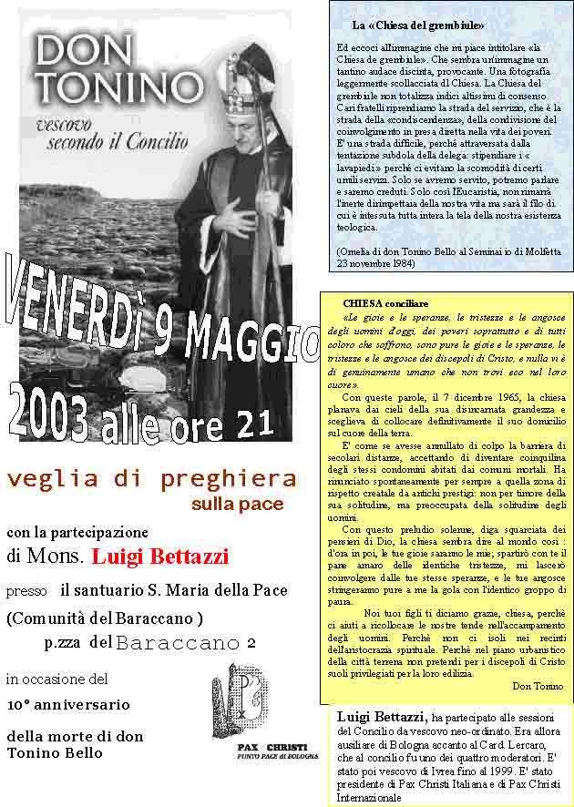 9 Maggio 2003: 10° anniversario della morte di don Tonino Bello