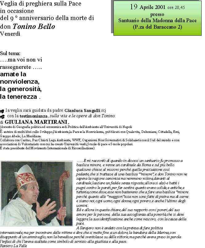 19 Aprile 2002: 9° anniversario della morte di don Tonino Bello
