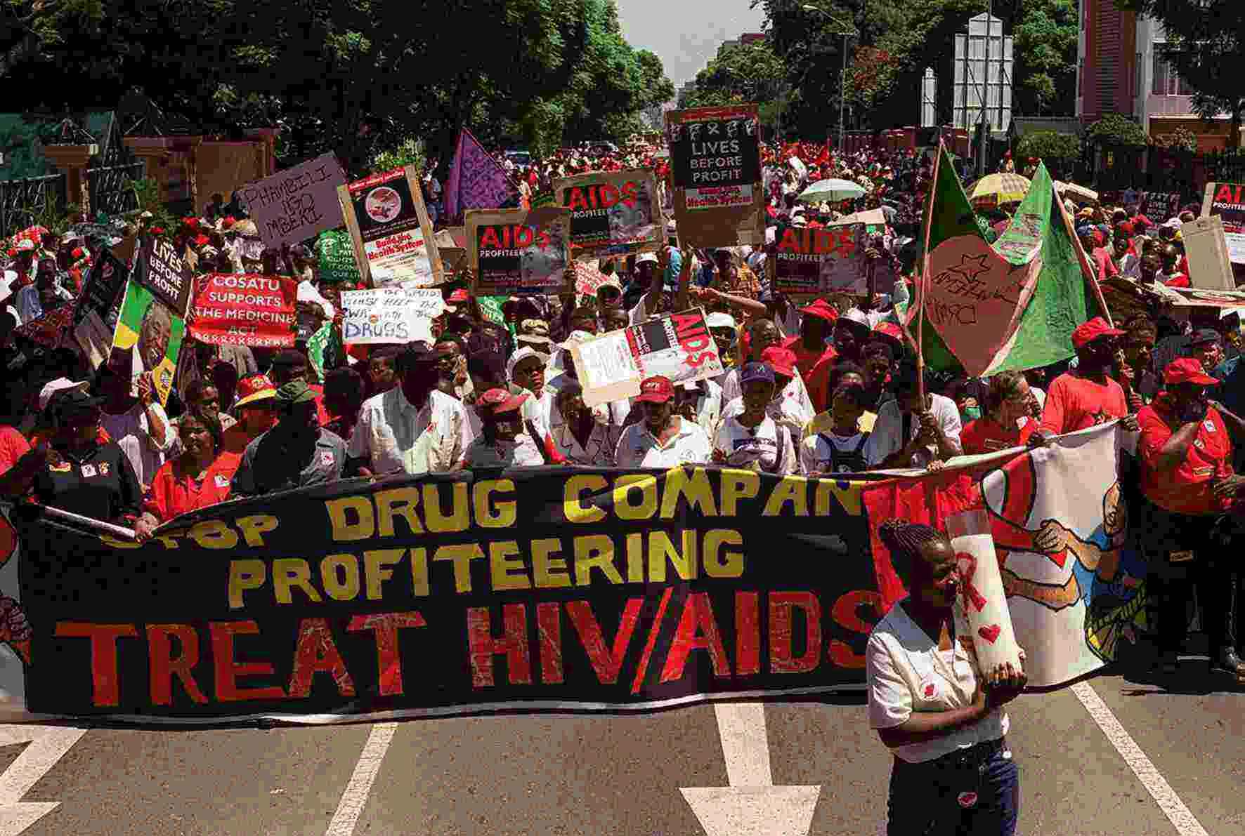 manifestazione a Pretoria contro le case farmaceutiche